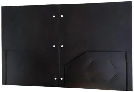 JAM PAPER Heavy Duty Plastic 3 Hole Punch Pocket Folders - Extra Tough School Folders - Black - 6/Pack