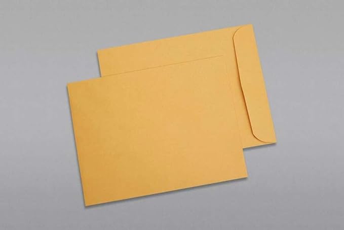Limited Papers (TM) Booklet Envelopes, (Open Side) Brown Kraft, Gummed Seal, 28 Pound, Heavyweight, For Mailing And More. (1000, 11 x 13)