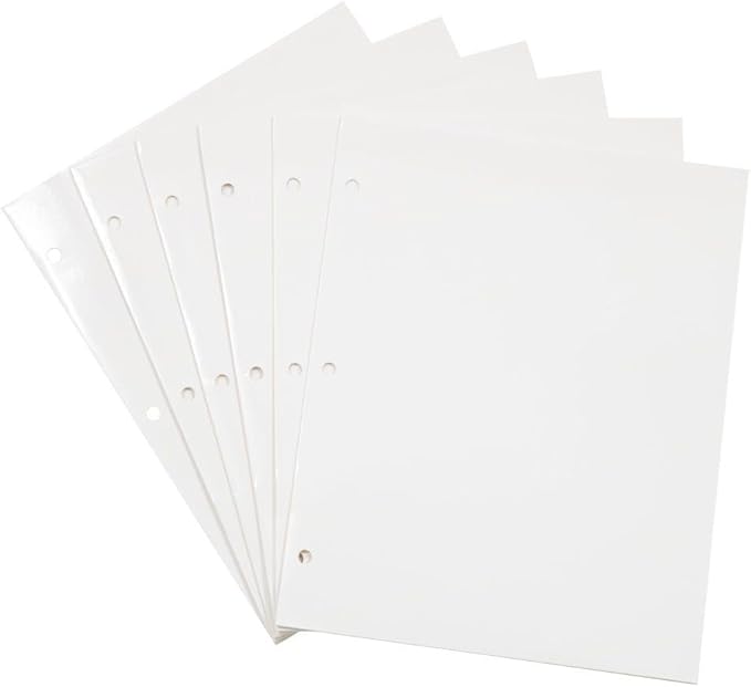 JAM PAPER Laminated Two Pocket Glossy 3 Hole Punch School Folders - White - 3/Pack
