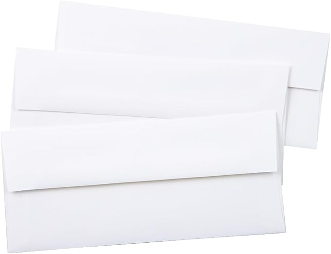 JAM PAPER #10 Business Strathmore Envelopes - 4 1/8 x 9 1/2 - Bright White Linen - 50/Pack