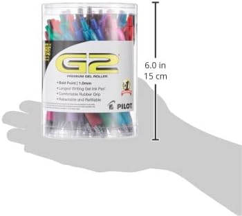 Pilot G2 Premium Retractable Gel-Ink Rolling Ball Pens, Bold Point (1.0mm), 1.0 Gel Pens, Assorted, Tub of 36 - Ideal for School, Journaling, & Office Writing