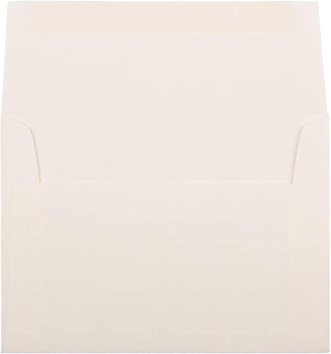 JAM PAPER A6 Strathmore Invitation Envelopes - 4 3/4 x 6 1/2 - Natural White Linen - 50/Pack