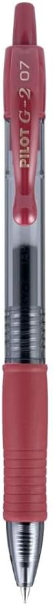 Pilot G2 Premium Refillable & Retractable Rolling Ball Gel Pens, 0.7mm Fine Point, Burgundy, 6-Pack