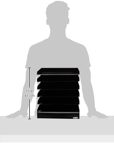 Safco Desk Organizer, 6 Shelves, Office and Classroom Mailbox, Mail Sorter, Commercial Grade Steel, Black