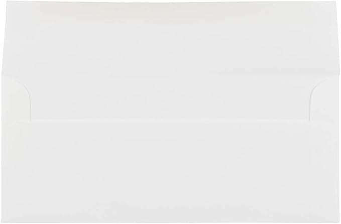 JAM PAPER #10 Business Strathmore Envelopes - 4 1/8 x 9 1/2 - Bright White Wove - 50/Pack