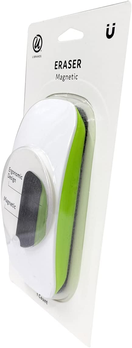 U Brands Low Odor Mini Dry Erase Markers, Medium Point, Assorted Colors, 6-Count and Magnetic Dry Erase Board Eraser