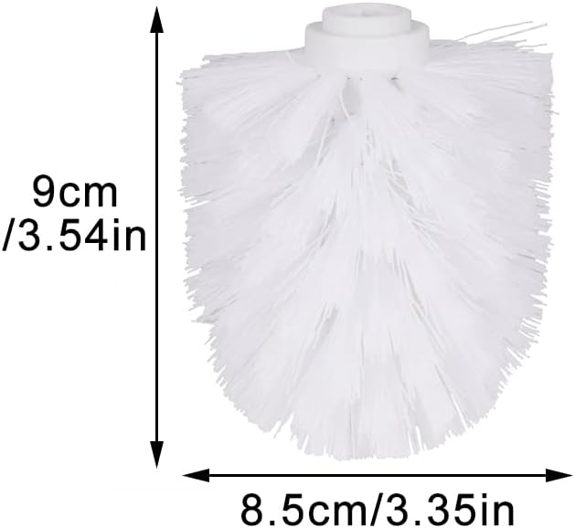 2Pcs Toilet Brush Replacement Head Cleaning Tool, Suitable for Brush rods with a Diameter of 12mm, White
