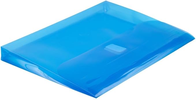 JAM PAPER Plastic 3 Hole Punch Binder Envelopes with Hook & Loop Closure - Letter Booklet - 9 1/2 x 11 1/2 with 1 Inch Expansion - Blue - 3/Pack