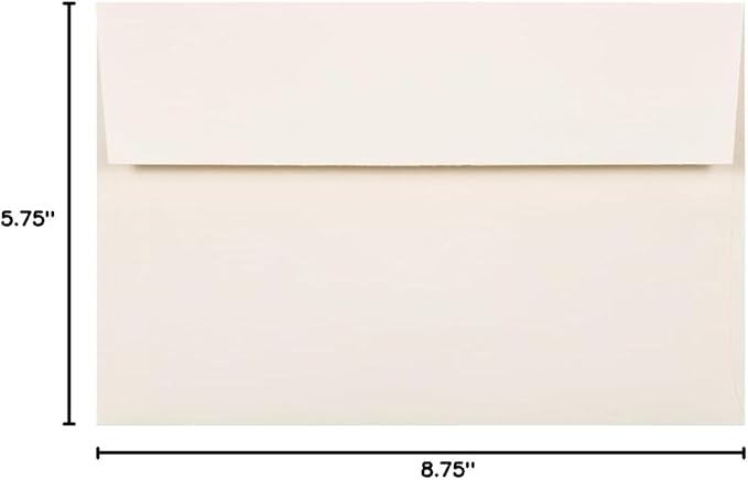 JAM PAPER A9 Strathmore Invitation Envelopes - 5 3/4 x 8 3/4 - Natural White Wove - 50/Pack