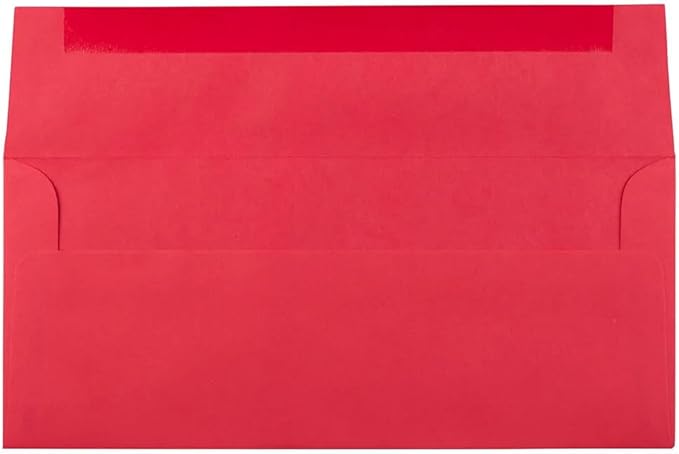 LUXPaper #10 Business Envelopes | 4 1/8" x 9 1/2" | Holiday Red | 60lb. Text | 500 Qty