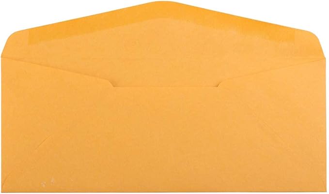 JAM PAPER #10 Business Commercial Envelopes - 4 1/8 x 9 1/2 - Brown Kraft Manila - 50/Pack