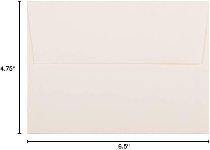 JAM PAPER A6 Strathmore Invitation Envelopes - 4 3/4 x 6 1/2 - Natural White Wove - 50/Pack