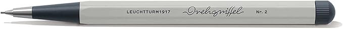 LEUCHTTURM1917 - Drehgriffel Mechanical Pencil - Refillable Writing Stylus with 0.7 mm HB Graphite Lead (Light Grey)