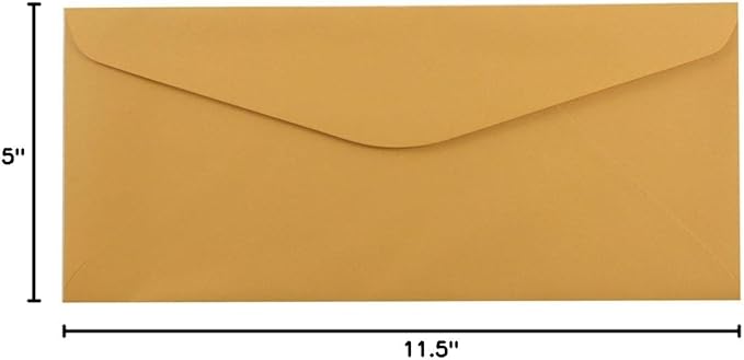 JAM PAPER #14 Envelopes - 5 x 11 1/2 - Brown Kraft Manila - Bulk 1000/Carton