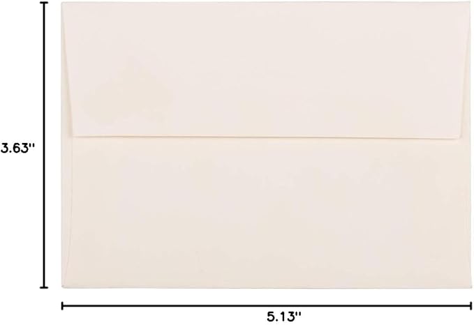 JAM PAPER 4Bar A1 Strathmore Invitation Envelopes - 3 5/8 x 5 1/8 - Natural White Laid - 50/Pack
