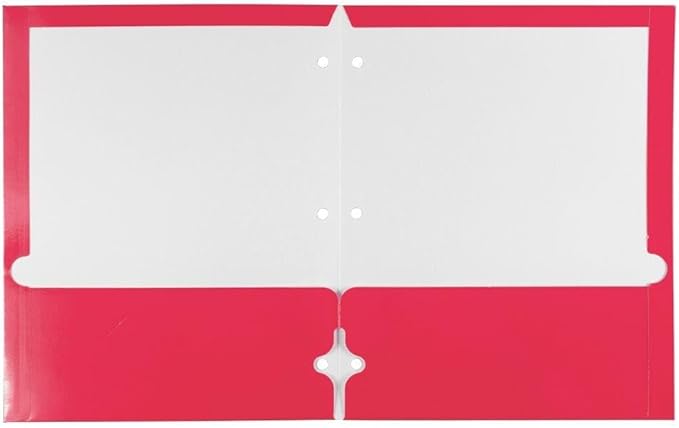 JAM PAPER Laminated Two Pocket Glossy 3 Hole Punch School Folders - Fuchsia Hot Pink - 3/Pack