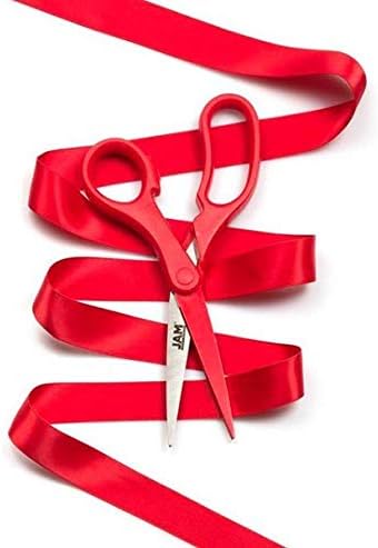 JAM PAPER Multi-Purpose Precision Scissors - 8 Inch - Red - Ergonomic Handle & Stainless Steel Blades - Sold Individually