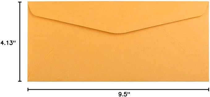 JAM PAPER #10 Business Commercial Envelopes - 4 1/8 x 9 1/2 - Brown Kraft Manila - Bulk 1000/Carton