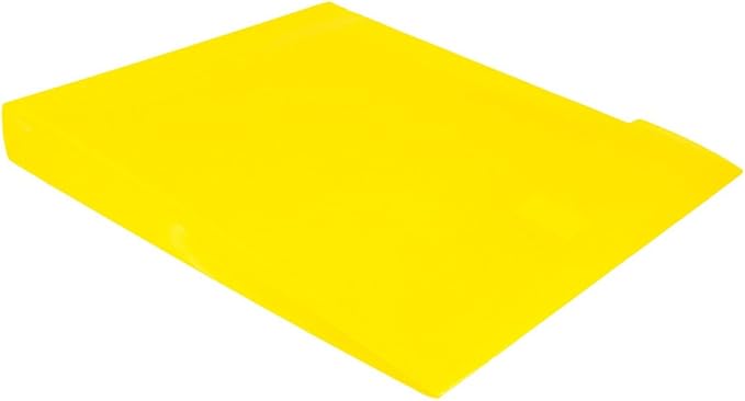 JAM Paper Plastic Expansion Envelopes with Hook & Loop Closure - Letter Open End - 9 3/4" x 11 3/4" - Yellow - 12/Pack