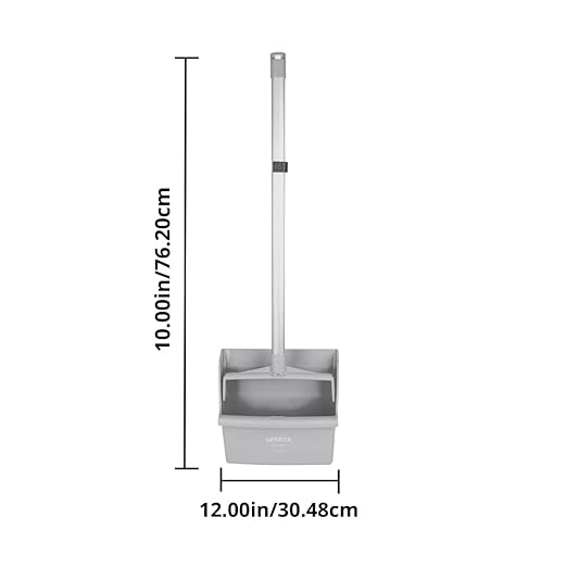 SPARTA Upright Dustpan with Aluminum Handle, Serrated Edge for Broom Combing, Secure Yoke Lock with Easy Storage Hanging Hole for Commercial Cleaning, Plastic, 30 Inches, Pink (Pack of 2)