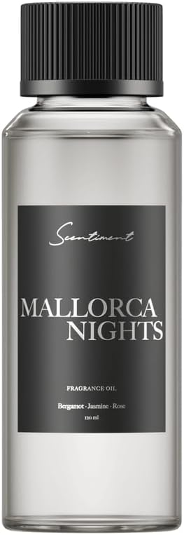 Scentiment - Mallorca Nights Hotel Diffuser Oil | Aromatherapy Home Fragrance | Luxurious Scent with Notes of Bergamot, Jasmine, Rose, 120ml