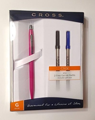 Cross Click Pink Gel Pen Gift Set with Two Extra Refils