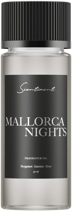 Scentiment Diffuser Oil - Mallorca Nights |Aromatherapy Home Fragrance | Inspired by Meliá Hotel® | Luxurious Scent with Notes of Bergamot, Jasmine, Rose (50ml)