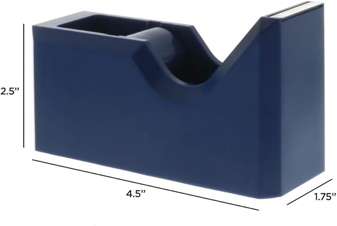 JAM PAPER Colorful Desk Tape Dispensers - Navy Blue - Sold Individually