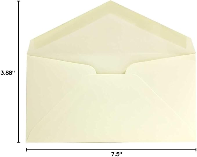 JAM PAPER Monarch Strathmore Invitation Envelopes - 3 7/8 x 7 1/2 - Ivory Wove - 50/Pack