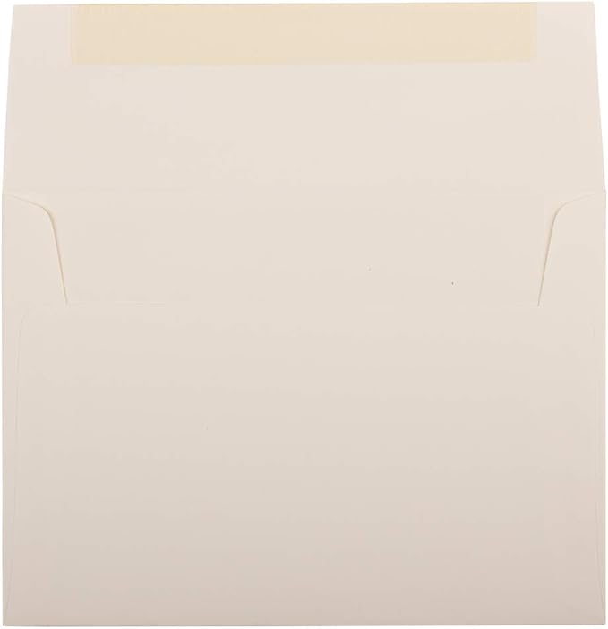 JAM PAPER A7 Strathmore Invitation Envelopes - 5 1/4 x 7 1/4 - Natural White Linen - 50/Pack