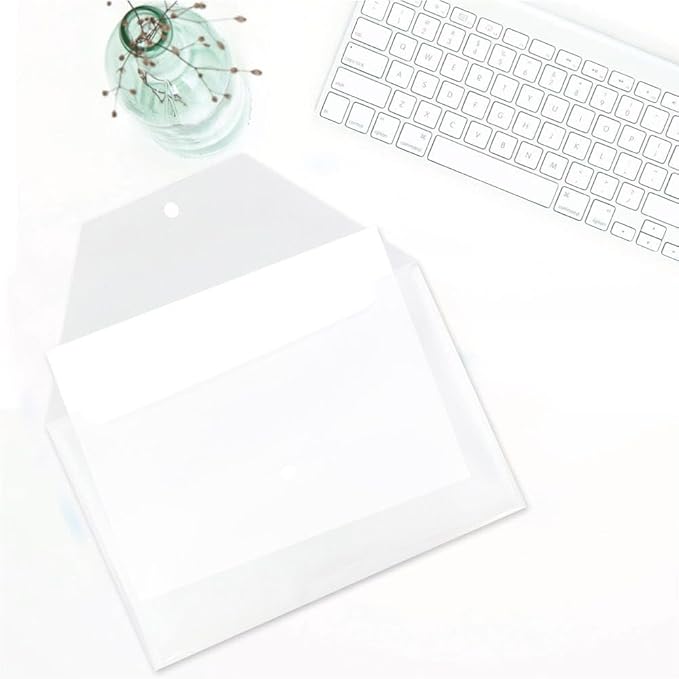 JAM PAPER Plastic Envelopes with Snap Closure - Legal Booklet - 9 3/4 x 14 1/2 - Clear - 3/Pack