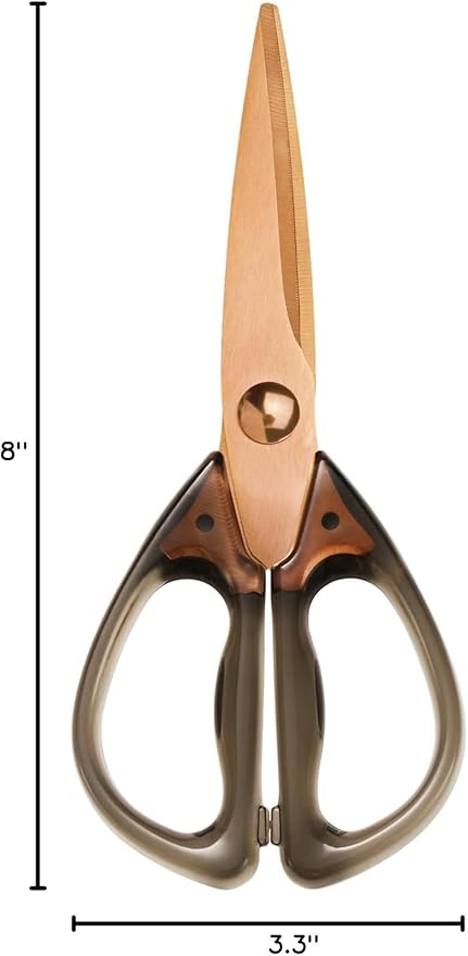 Kitchen Scissors All Purpose, ARCHIKING Kitchen Shears Cooking Scissor, Meat&Poultry Shears,Acrylic Handle Stainless Steel Utility Scissors with Comfort Grip Everyday Use (Brown)