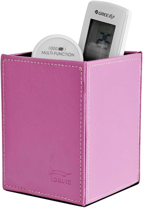 Pen Pencil Holder Cup Container PU Leather Desk Organizer Stand Decor Brush Scissor Holder Decoration Office Desk Home School