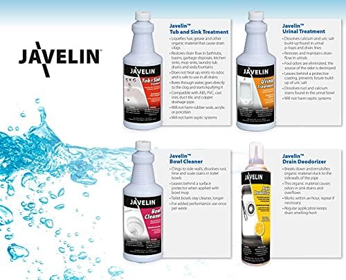Javelin Tub & Sink Treatment | Drain Cleaner | Removes Grease & Hair From Tubs, Sinks & Showers 32 Fl. Oz.