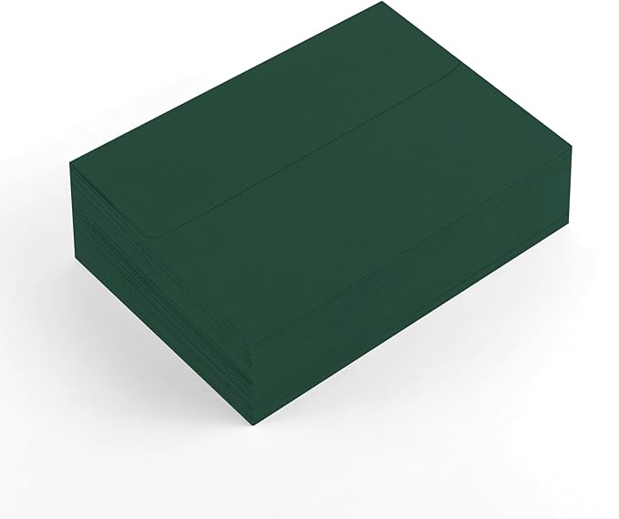 50 Pack 4x6 Printable Envelopes - Self Seal A4 Green Envelopes for Invitations, Baby Showers, Birthdays, Weddings, Postcards & Mailing
