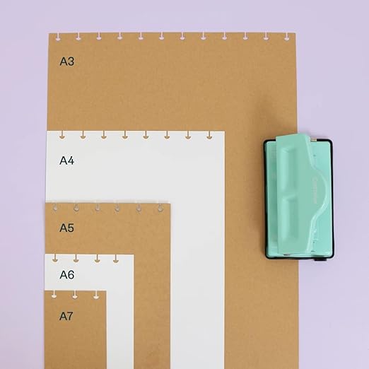 Craftelier - 4 Disc Planner Hole Punch | Adjustable Hole Puncher for Discbound Notebooks & Journaling Supplies | Punches up to 3 Sheets of 90 g/m2 | Aprox. Size 5.75" x 3.14" x 2.95"