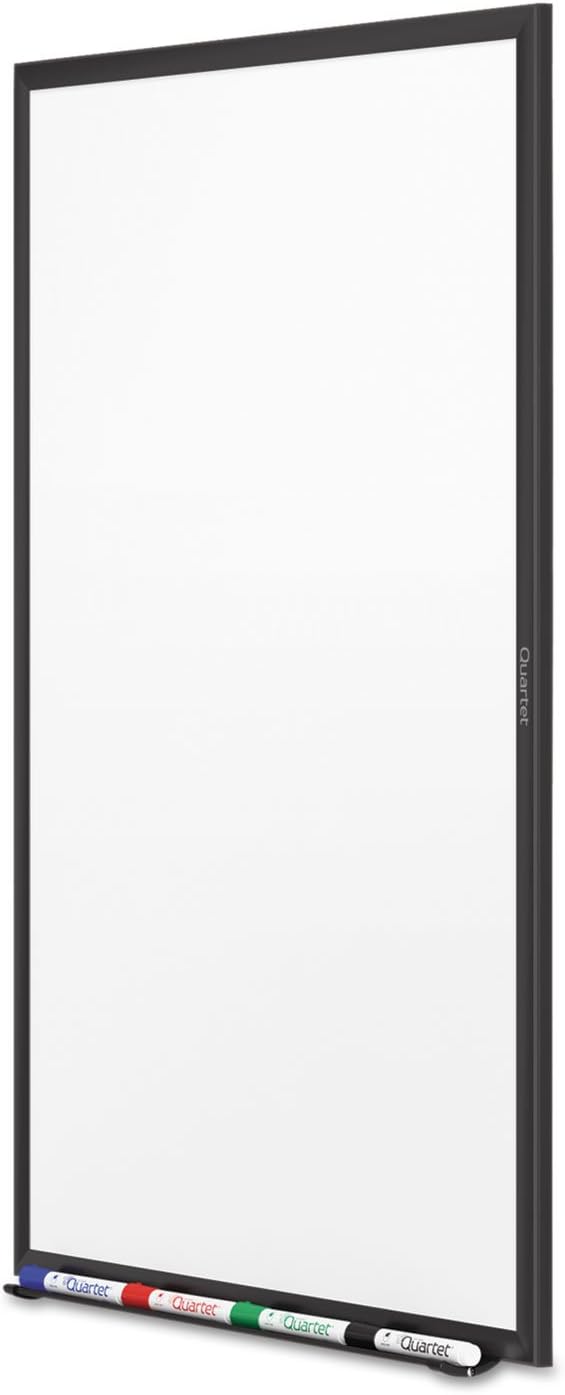 Quartet Magnetic Dry Erase White Board, 60"W x 36"H Whiteboard, Nano-Clean Surface Resists Ink Stains, Black Aluminum Frame (SM535B)