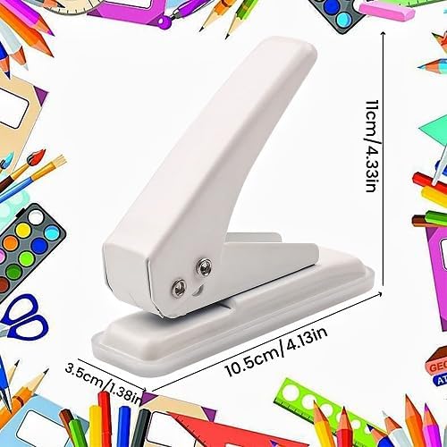Heavy Duty Single Hole Punch, 40 Sheets Capacity Hole Puncher Single Small Hole Punch One Hole Puncher for Crafts Paper Cards Tags Scrapbook-1/4 inch Hole, Purple