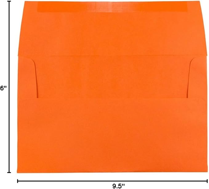 JAM PAPER A10 Colored Invitation Envelopes - 6 x 9 1/2 - Orange Recycled - Bulk 1000/Carton