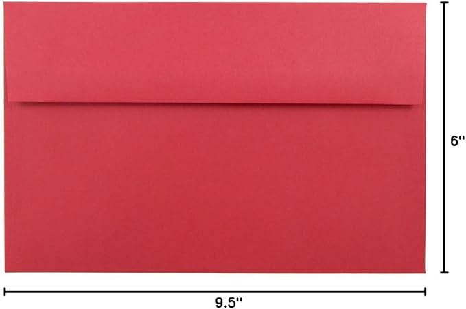 JAM PAPER A10 Colored Invitation Envelopes - 6 x 9 1/2 - Red Recycled - 50/Pack
