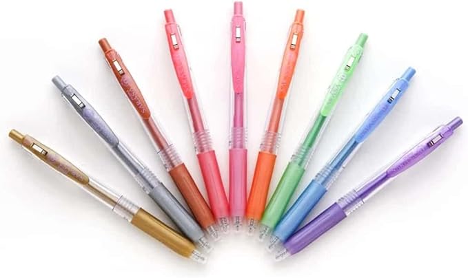 Zebra Pen Sarasa Clip Retractable Gel Pen, Bold Point, 1.0mm, Shiny Assorted Colors, 9-Pack