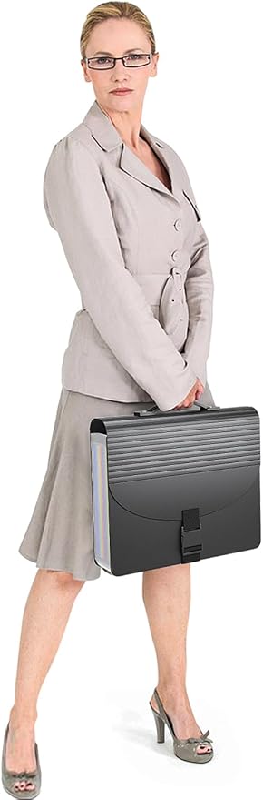 Expanding File Folders,Accordion File Organizer with Handle,13 Pockets Expandable File Folder Portable Filing Box,Adjustable Support Strap,Colored Tabs.Papers Bills Documents Organizer,A4/Letter Size