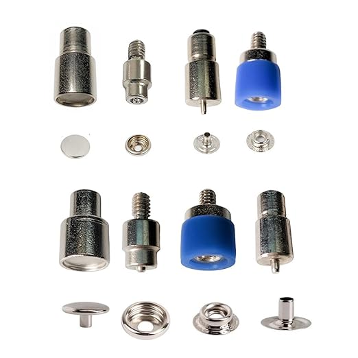 Snaps'N'Rivets Hand Press Kit with 2 Utility Snap Dies and 3 Double Capped Rivet Dies and 3 Hole Punches(Lilac Press)