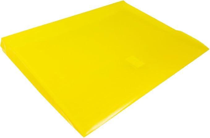 JAM PAPER Plastic Expansion Envelopes with Hook & Loop Closure - Letter Booklet - 9 3/4 x 13 with 1 Inch Expansion - Yellow - 12/Pack