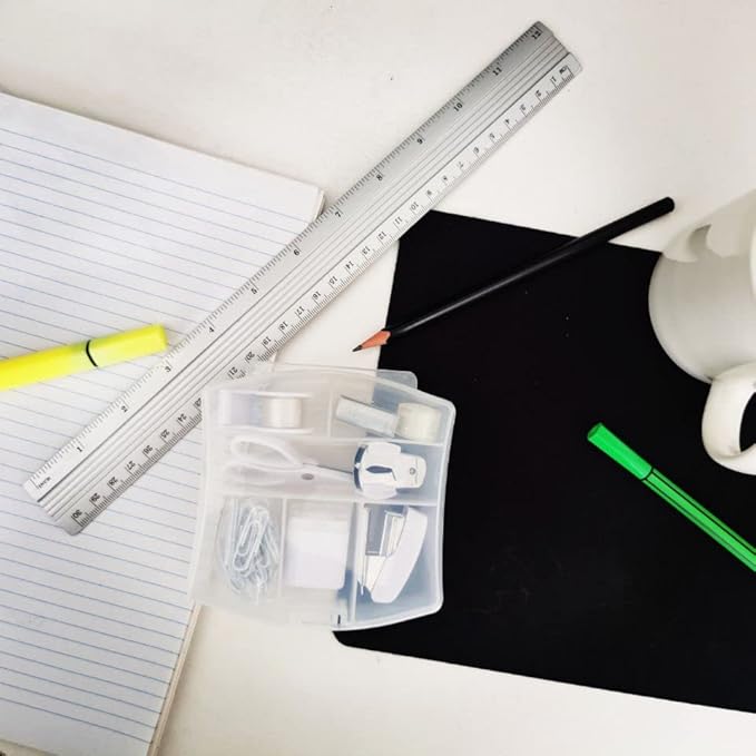 Mini Office Supply Kits – Includes Mini Stapler,Scissors, Staple Remover, Staples, Tape Dispenser (White)