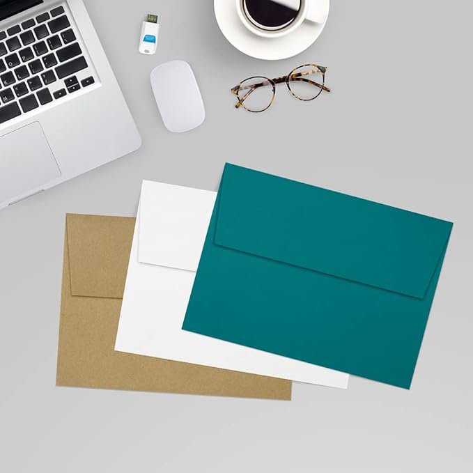 LUXPaper A7 Invitation Envelopes | Peel & Press | 5 1/4" x 7 1/4" | Teal | 80lb. Text | 1,000 Qty