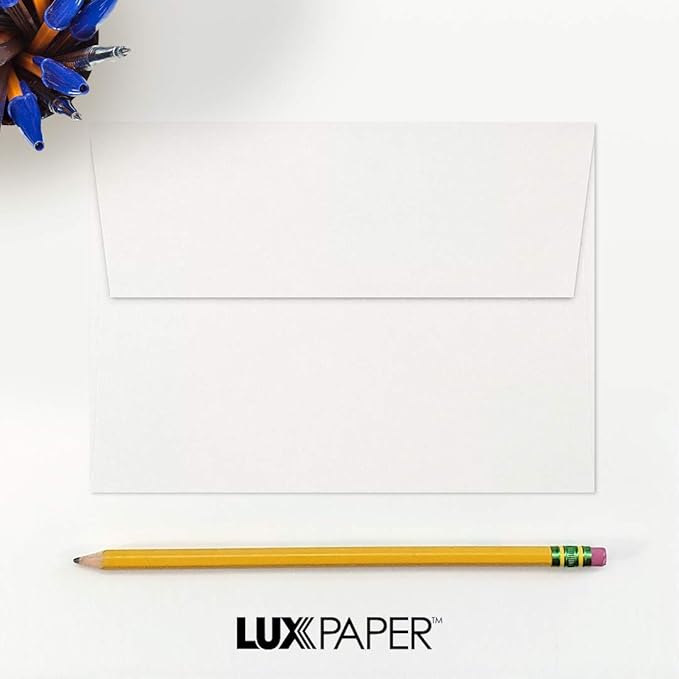 LUXPaper A7 Invitation Envelopes | Peel & Press | 5 1/4" x 7 1/4" | White | 24lb. Text | 50 Qty