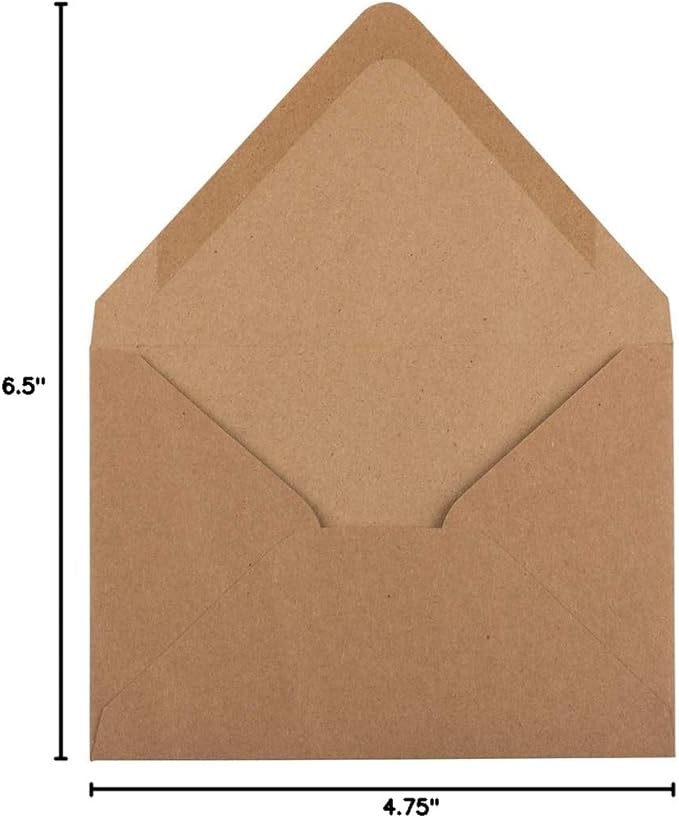 JAM PAPER A6 V-Flap Invitation Envelopes - 4 3/4 x 6 1/2 - Brown Kraft Recycled - 250/pack
