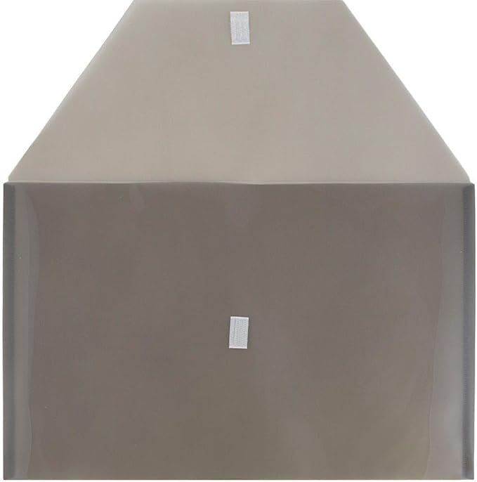 JAM PAPER Plastic Envelopes with Hook & Loop Closure - Legal Booklet - 9 3/4 x 14 1/2 - Smoke Gray - 3/Pack
