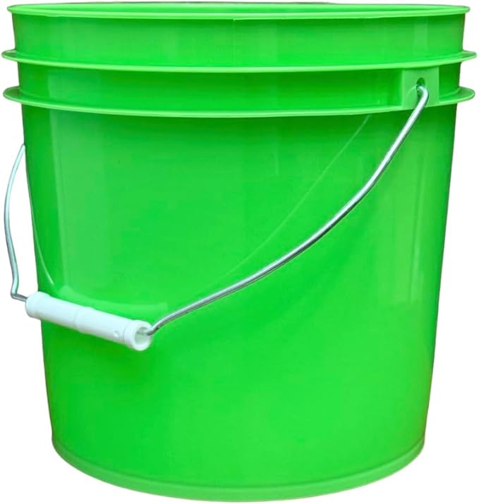 House Naturals 2 Gallon Food Grade - BPA Free Made in USA Buckets Lime Color pails with Screw On Gasket Lids (1, Lime - Aqua lids)